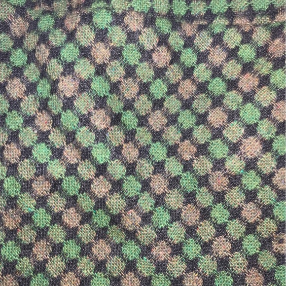 Loft Sz6 green/tan/dark gray wool ALine skirt - Picture 2 of 9